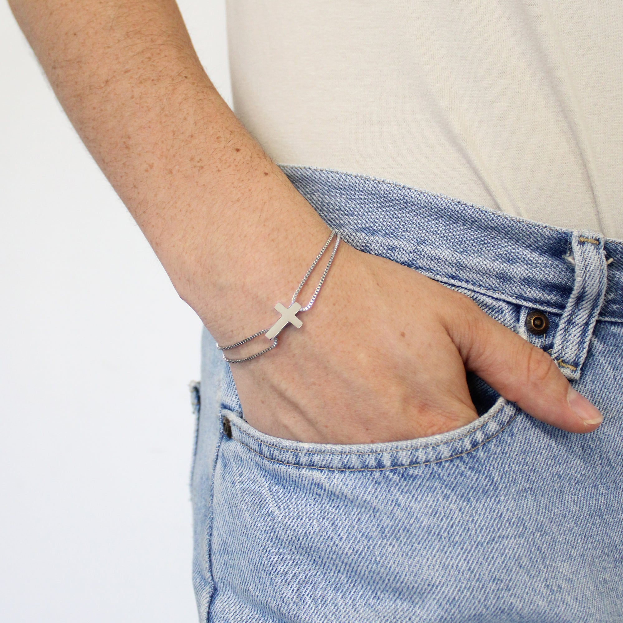 Silver Cross Bracelet