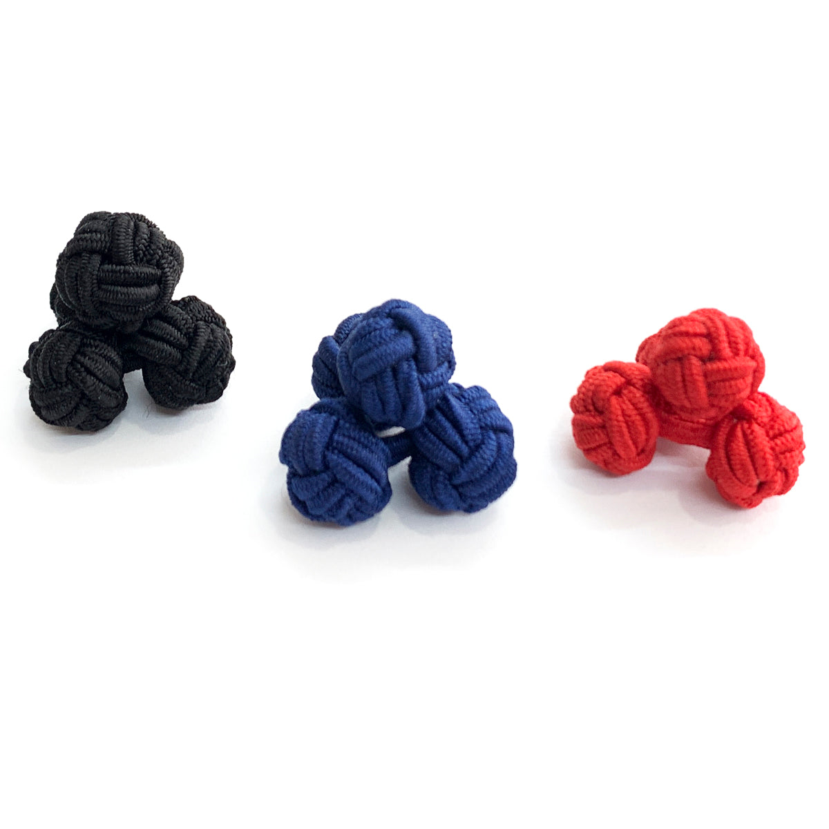 3 Pair Set Textile Cufflinks
